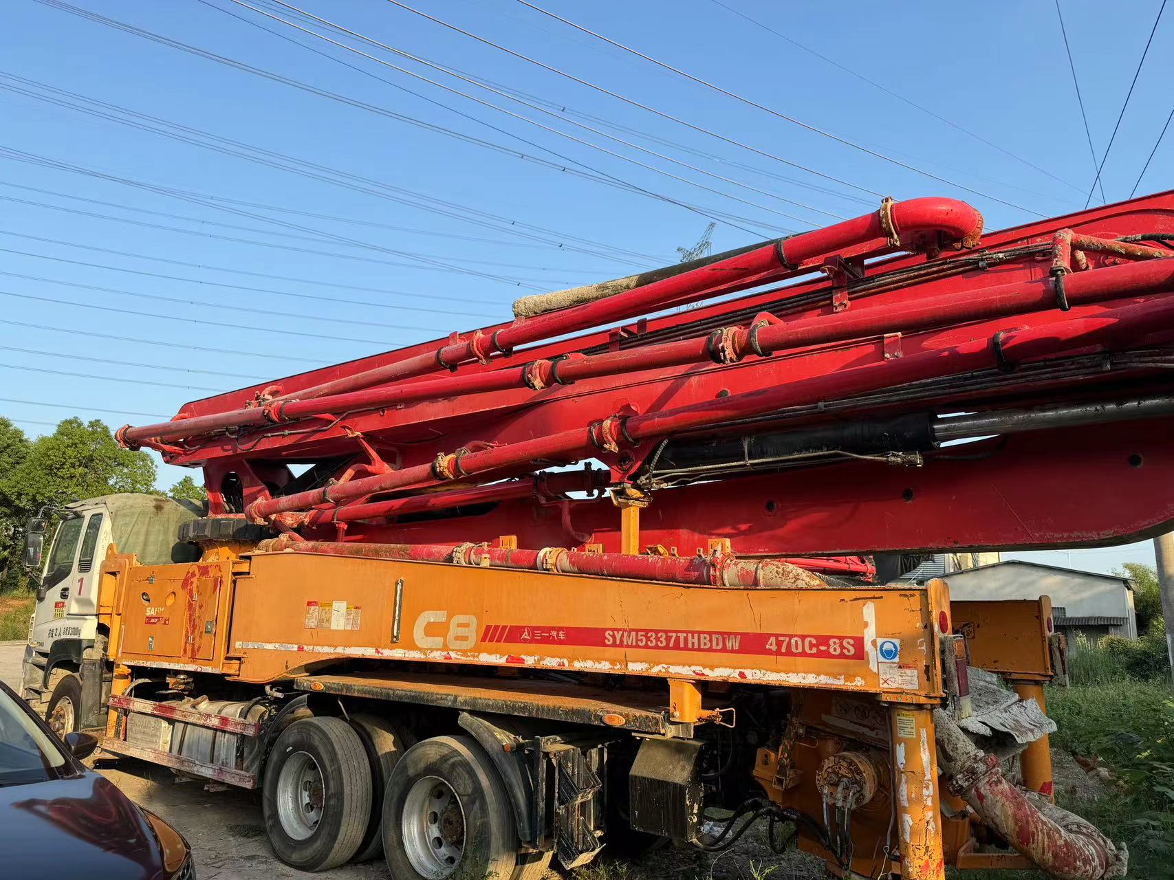 2015 sany boom pump 47m carro com bomba de concreto montado em caminhão no chassi isuzu