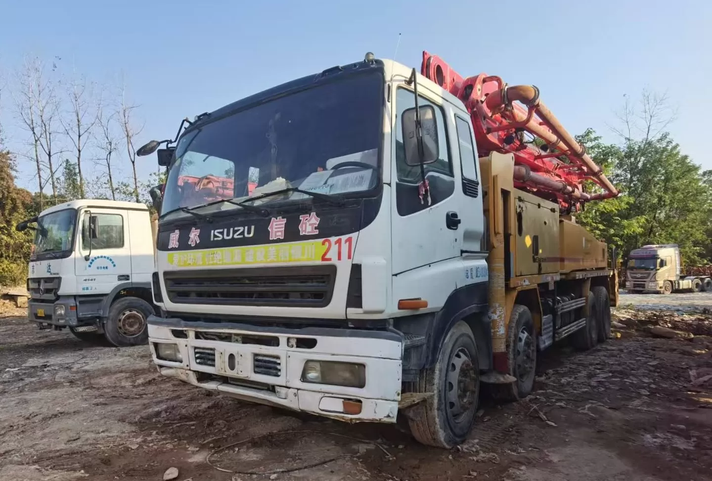 2010 putzmeister original de boa qualidade 46m carro com bomba de concreto montado em caminhão no chassi isuzu