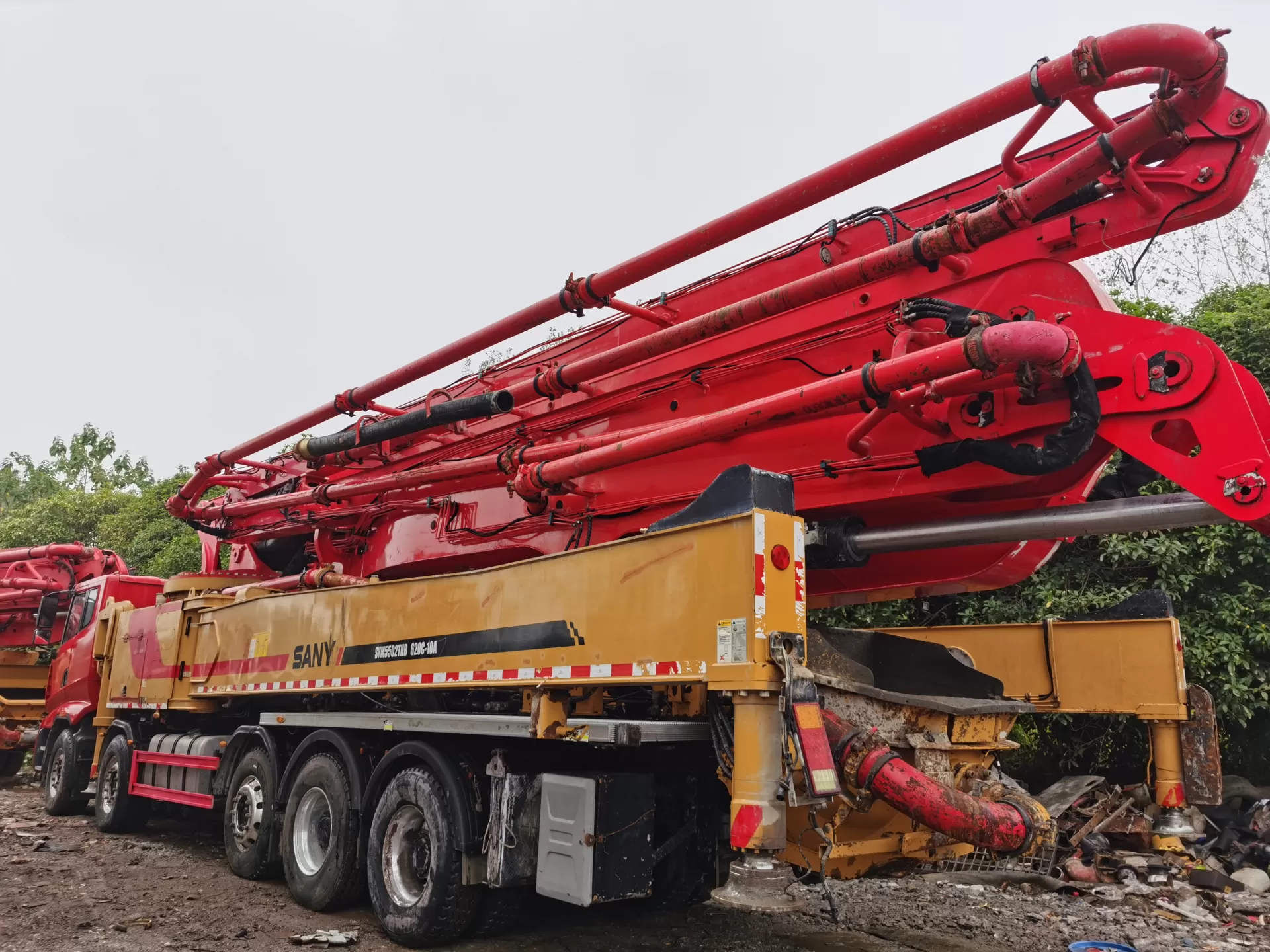 2021 sany boom pump 62m carro com bomba de concreto montado em caminhão no chassi sany