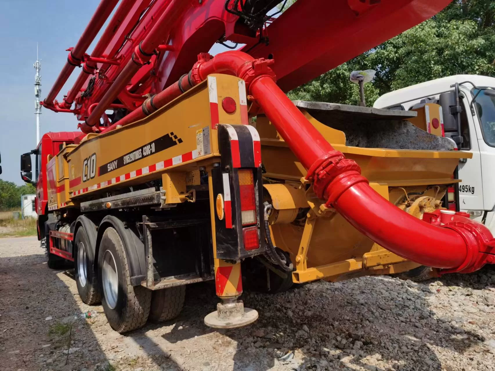 bomba de concreto montada em caminhão sany 2020 bomba de lança de 43 m no chassi sany