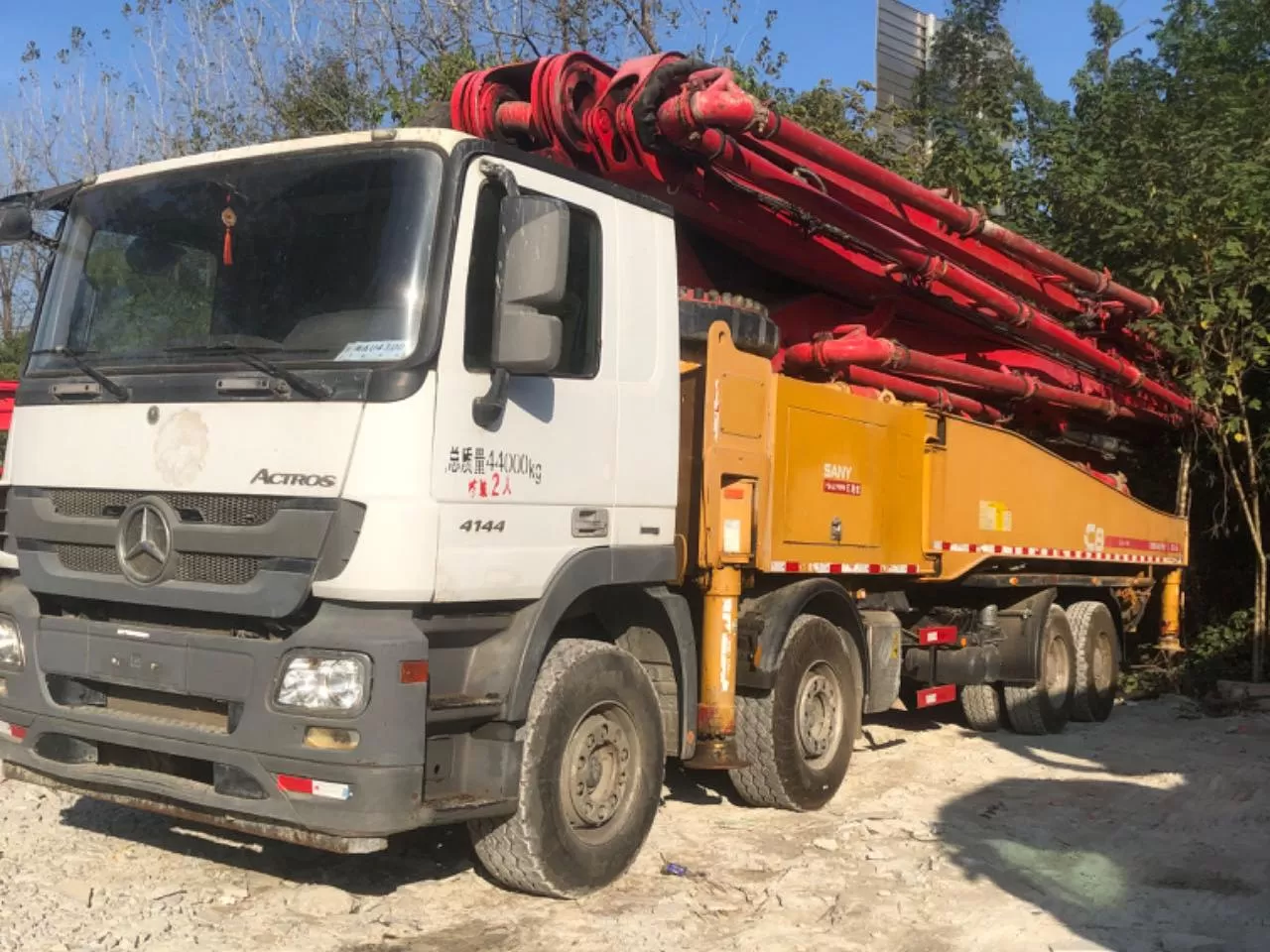 carro de bomba de concreto montado em caminhão de alta qualidade 2018 sany boom pump 56m no chassi benz